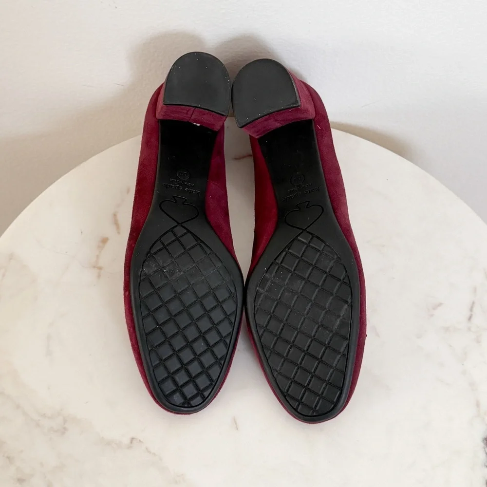 NEW Kate Spade New York Benice Burgundy Suede Block Heels Size 8
